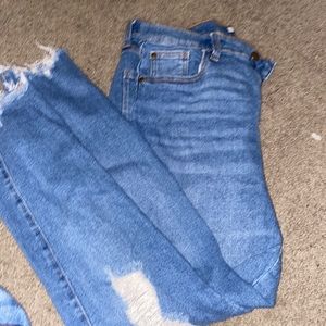 ripped high waisted jeans
